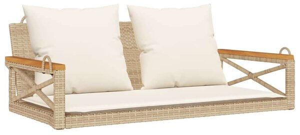 VidaXL Hintaágy - Polyrattan - Bézs - 109x62x40 cm