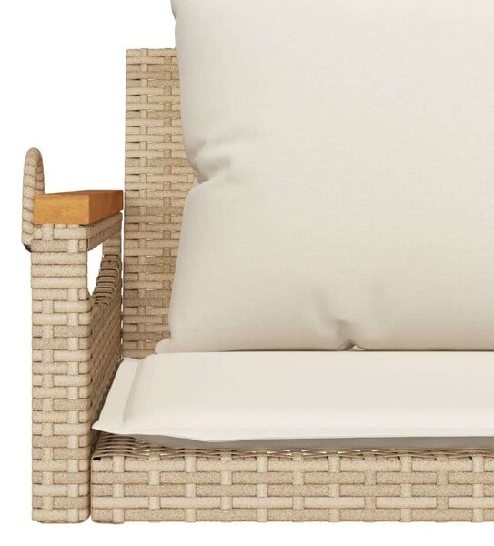 VidaXL Függőágy Hintapad - Bézs Polyrattan - 109x62x40 cm