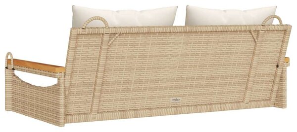 VidaXL Függőágy Hintapad - Bézs Polyrattan - 109x62x40 cm