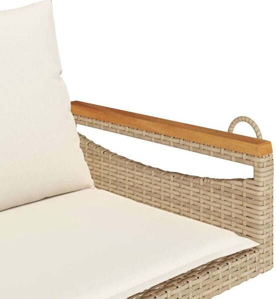 VidaXL Függőágy Hintapad - Bézs Polyrattan - 109x62x40 cm