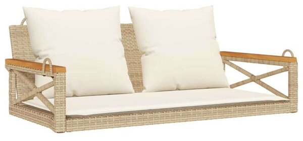 VidaXL Hintaágy - Polyrattan - Bézs - 109x62x40 cm
