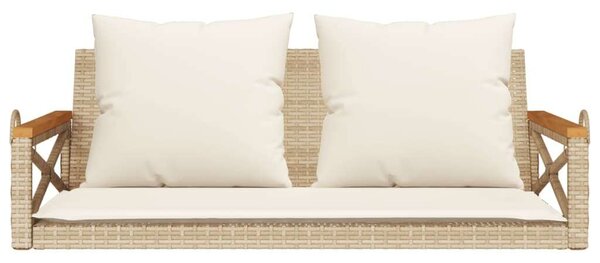 VidaXL Hintaágy - Polyrattan - Bézs - 109x62x40 cm