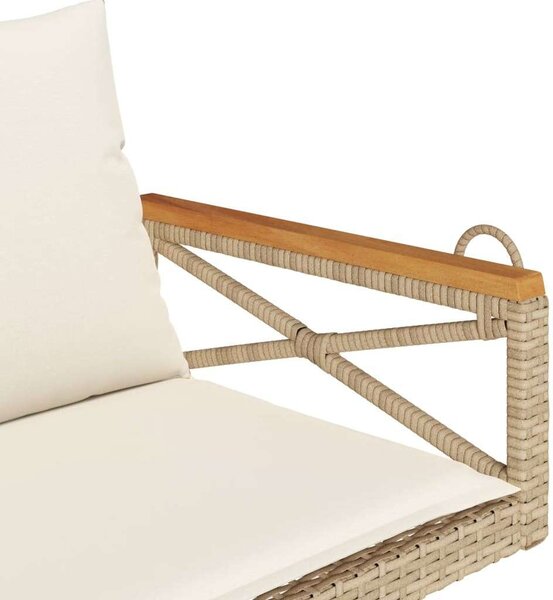 VidaXL Hintaágy - Polyrattan - Bézs - 109x62x40 cm
