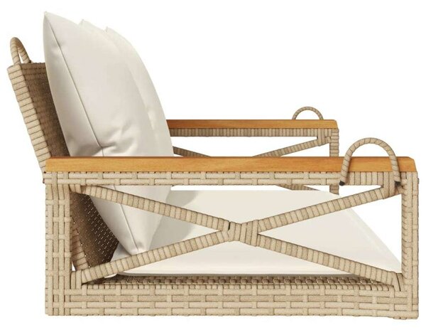 VidaXL Hintaágy - Polyrattan - Bézs - 109x62x40 cm