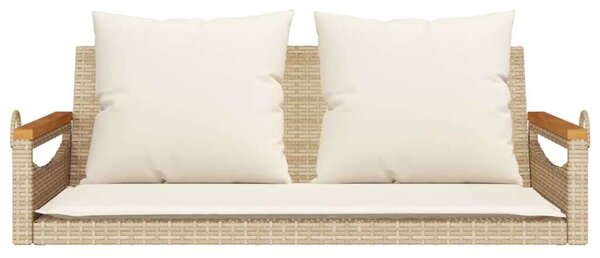VidaXL Függőágy Hintapad - Bézs Polyrattan - 109x62x40 cm
