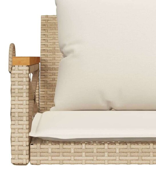 VidaXL Hintaágy - Polyrattan - Bézs - 109x62x40 cm
