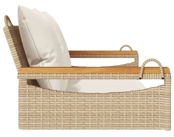 VidaXL Függőágy Hintapad - Bézs Polyrattan - 109x62x40 cm