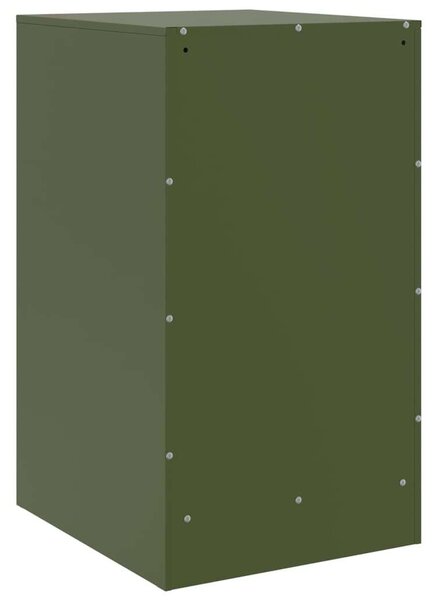VidaXL Acél Éjjeliszekrény - Olívazöld - 3 Fiókos - 34,5x39x62 cm