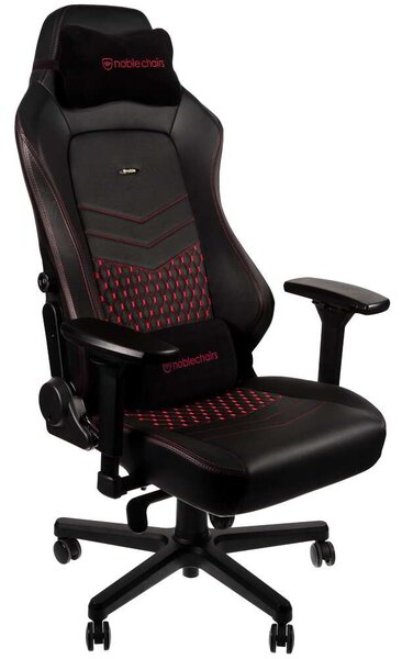Noblechairs HERO NBL-HRO-RL-BRD bőr fekete-piros gamer szék
