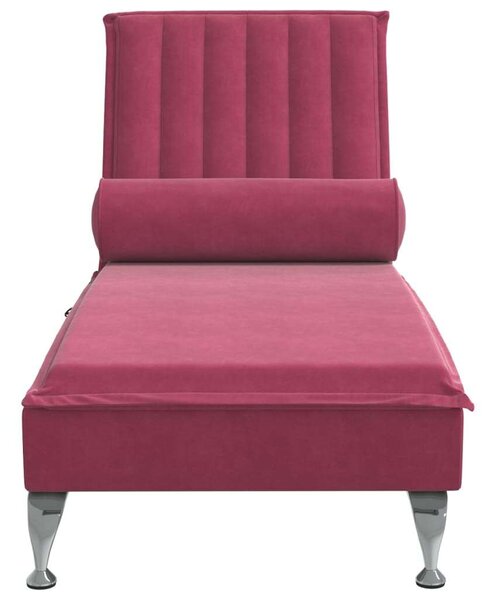 VidaXL Masszírozó Nyugágy - Bordó Bársony - 137cm