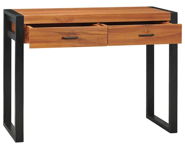 Újrahasznosított tíkfa íróasztal 2 fiókkal 100 x 40 x 75 cm