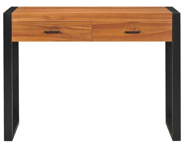 Újrahasznosított tíkfa íróasztal 2 fiókkal 100 x 40 x 75 cm