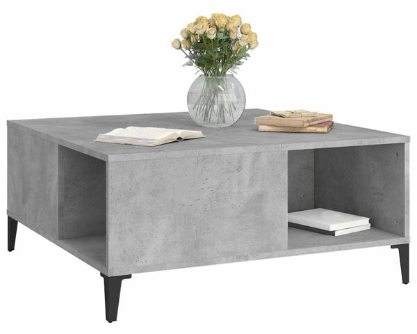 Betonszürke szerelt fa dohányzóasztal 80x80x36,5 cm