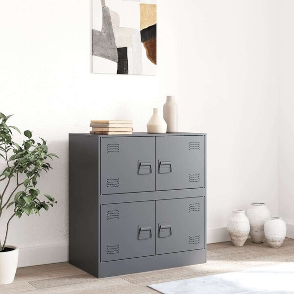 VidaXL Acéltárolószekrény - 4 Rekeszes - 67x39x73 cm