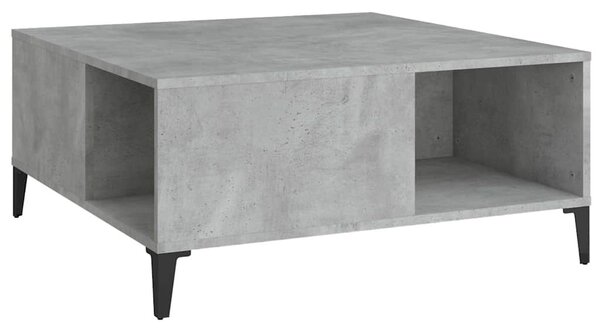 Betonszürke szerelt fa dohányzóasztal 80x80x36,5 cm