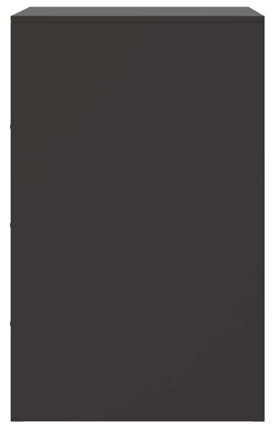 VidaXL Fém Éjjeliszekrény - 3 Fiókos - Fekete - 34,5x39x62 cm