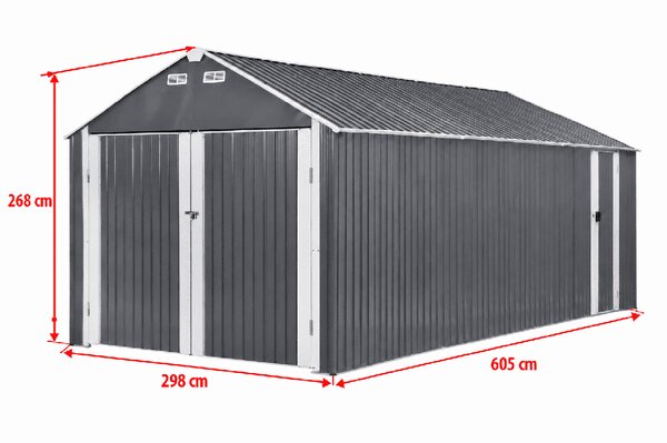 Avenberg Kerti ház / garázs 6.02 x 3 m ANTRACIT CG-K2010-B