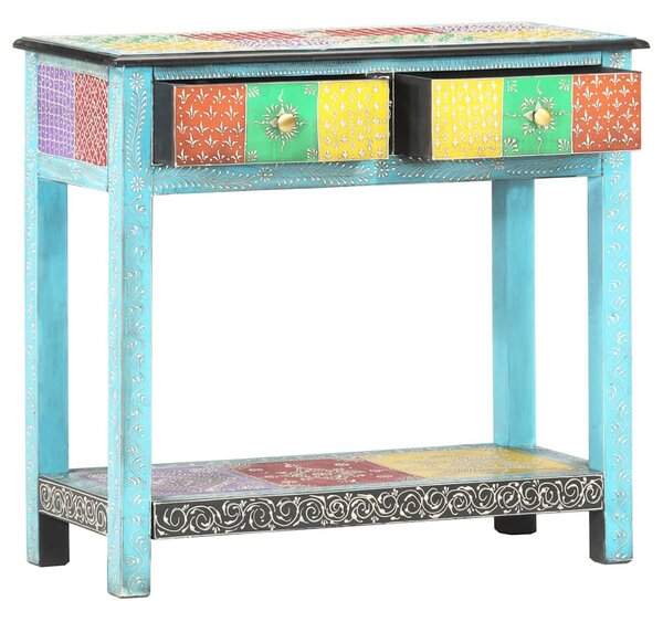 Kézzel festett tömör mangófa tálalóasztal 80 x 35 x 75 cm