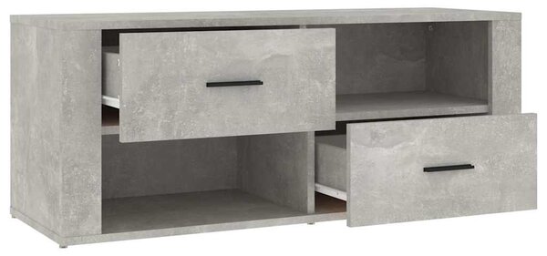 Betonszürke szerelt fa TV-szekrény 100x35x40 cm