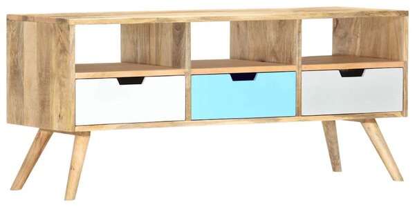 Tömör mangófa TV-szekrény 110 x 35 x 48 cm