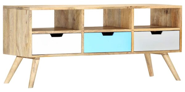 Tömör mangófa TV-szekrény 110 x 35 x 48 cm