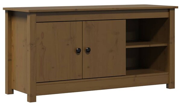 Mézbarna tömör fenyőfa TV-szekrény 103 x 36,5 x 52 cm