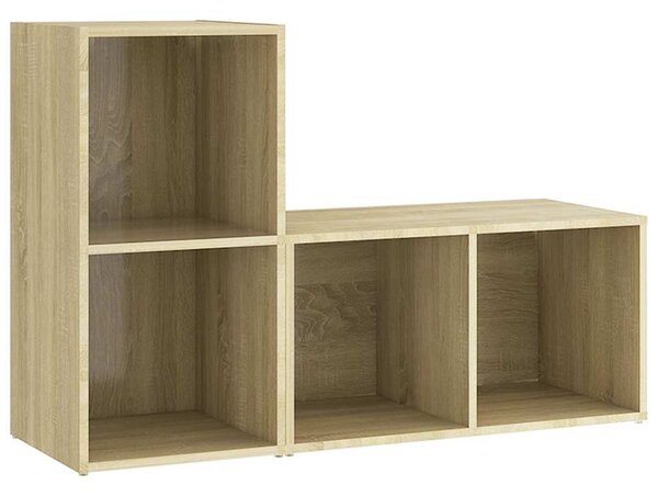 2 db sonoma tölgy színű szerelt fa TV-szekrény 72x35x36,5 cm
