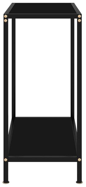 Fekete edzett üveg tálalóasztal 60 x 35 x 75 cm