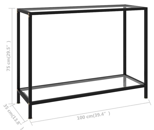 Átlátszó edzett üveg tálalóasztal 100 x 35 x 75 cm