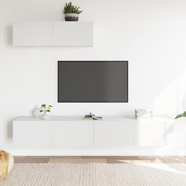 3 részes fehér szerelt fa TV-szekrényszett