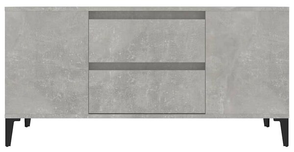Betonszürke szerelt fa TV-szekrény 102 x 44,5 x 50 cm
