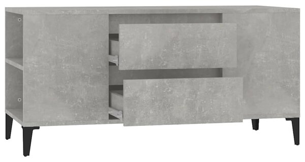 Betonszürke szerelt fa TV-szekrény 102 x 44,5 x 50 cm