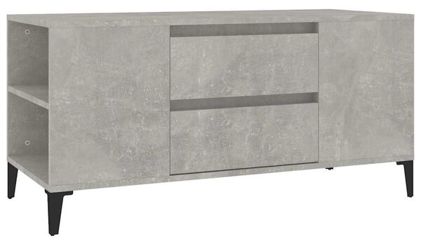 Betonszürke szerelt fa TV-szekrény 102 x 44,5 x 50 cm