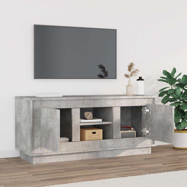 Betonszürke szerelt fa TV-szekrény 102x35x45 cm