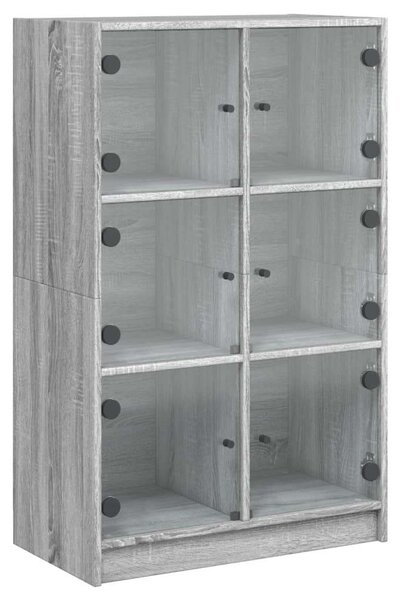 VidaXL szürke sonoma színű magasszekrény ajtókkal 68 x 37 x 109 cm