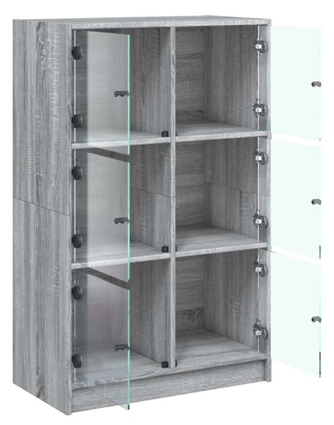 VidaXL szürke sonoma színű magasszekrény ajtókkal 68 x 37 x 109 cm