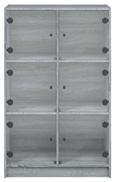 VidaXL szürke sonoma színű magasszekrény ajtókkal 68 x 37 x 109 cm