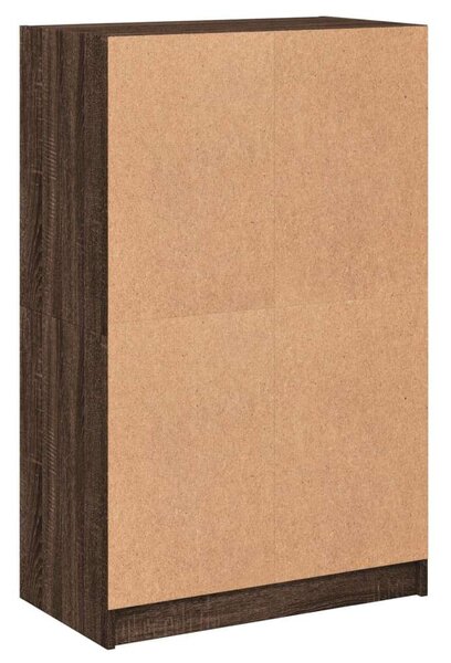 VidaXL barna tölgyszínű szerelt fa magasszekrény ajtókkal 68x37x109 cm