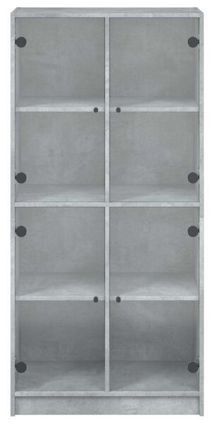 VidaXL betonszürke szerelt fa magasszekrény ajtókkal 68x37x142 cm