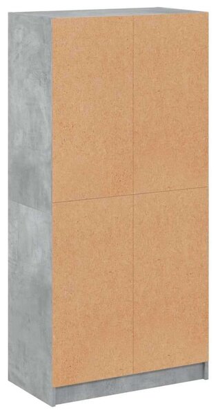 VidaXL betonszürke szerelt fa magasszekrény ajtókkal 68x37x142 cm