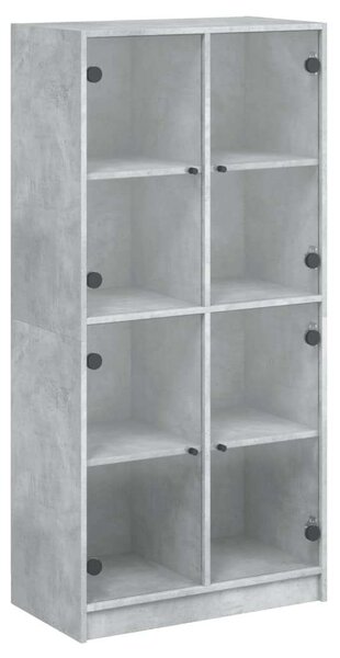 VidaXL betonszürke szerelt fa magasszekrény ajtókkal 68x37x142 cm
