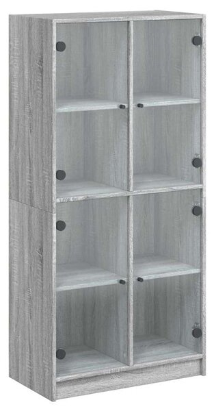 VidaXL szürke sonoma színű magasszekrény ajtókkal 68x37x142 cm