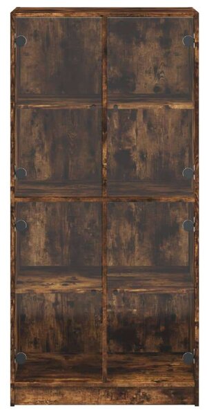 VidaXL füstölt tölgyszínű magasszekrény ajtókkal 68x37x142 cm