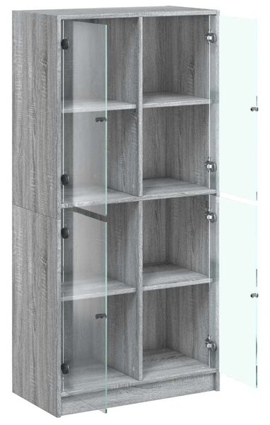 VidaXL szürke sonoma színű magasszekrény ajtókkal 68x37x142 cm