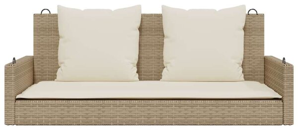 VidaXL bézs polyrattan hintapad párnával 119 x 56 x 48 cm