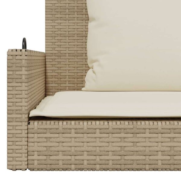 VidaXL bézs polyrattan hintapad párnával 119 x 56 x 48 cm
