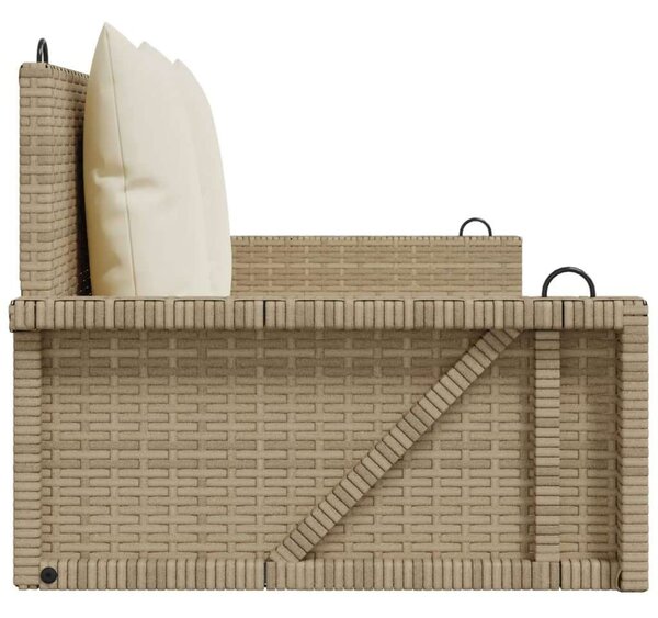 VidaXL bézs polyrattan hintapad párnával 119 x 56 x 48 cm