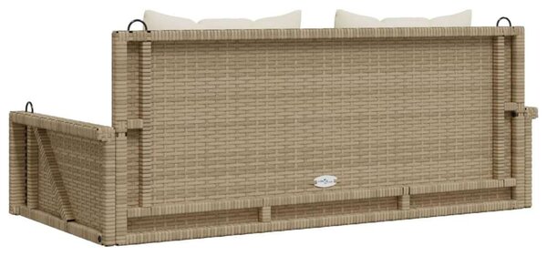 VidaXL bézs polyrattan hintapad párnával 119 x 56 x 48 cm