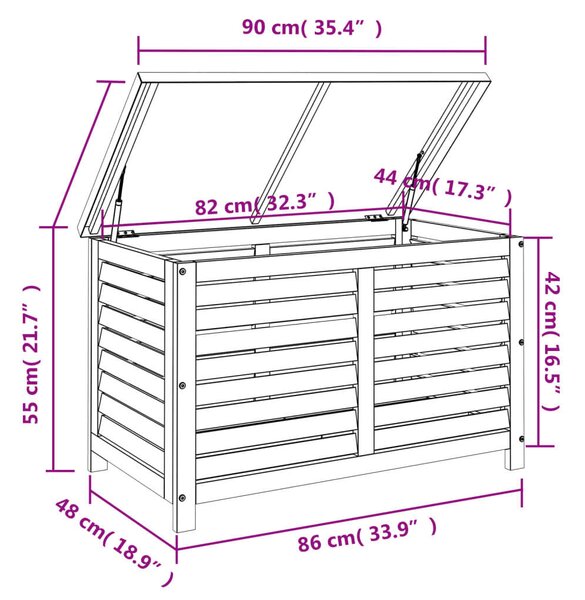VidaXL Akácfa Kerti Tárolóláda - 90x48x55 cm