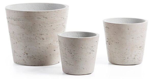 Beton virágcserép készlet 3 db-os ø 23,5 cm Low – Kave Home